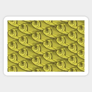 Yellow Fish Pattern Sticker